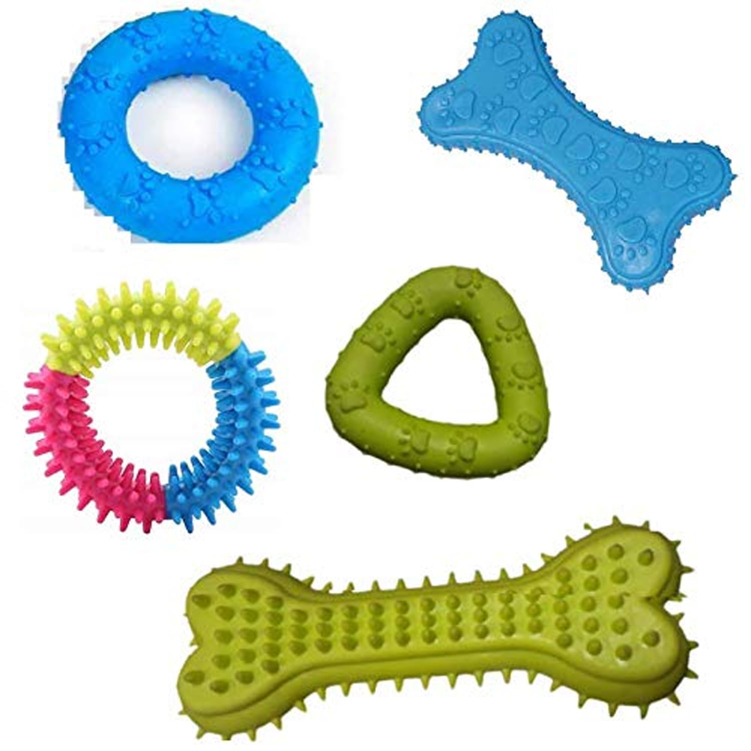 Emily Pets Durable Pet Puppy Chew Toys Set Puppy Teething Ball Toys Safety Design for Small and Medium Dogs (Multicolor, Pack of