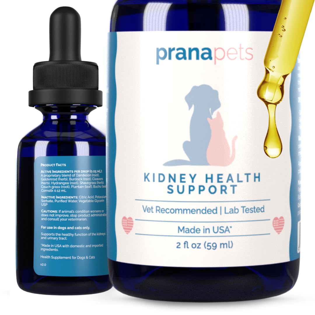 PranaPets Kidney Health Support Supplement for Cats | Naturally Supports Healthy Kidney Function in Cats | Herbal Formula Helps 