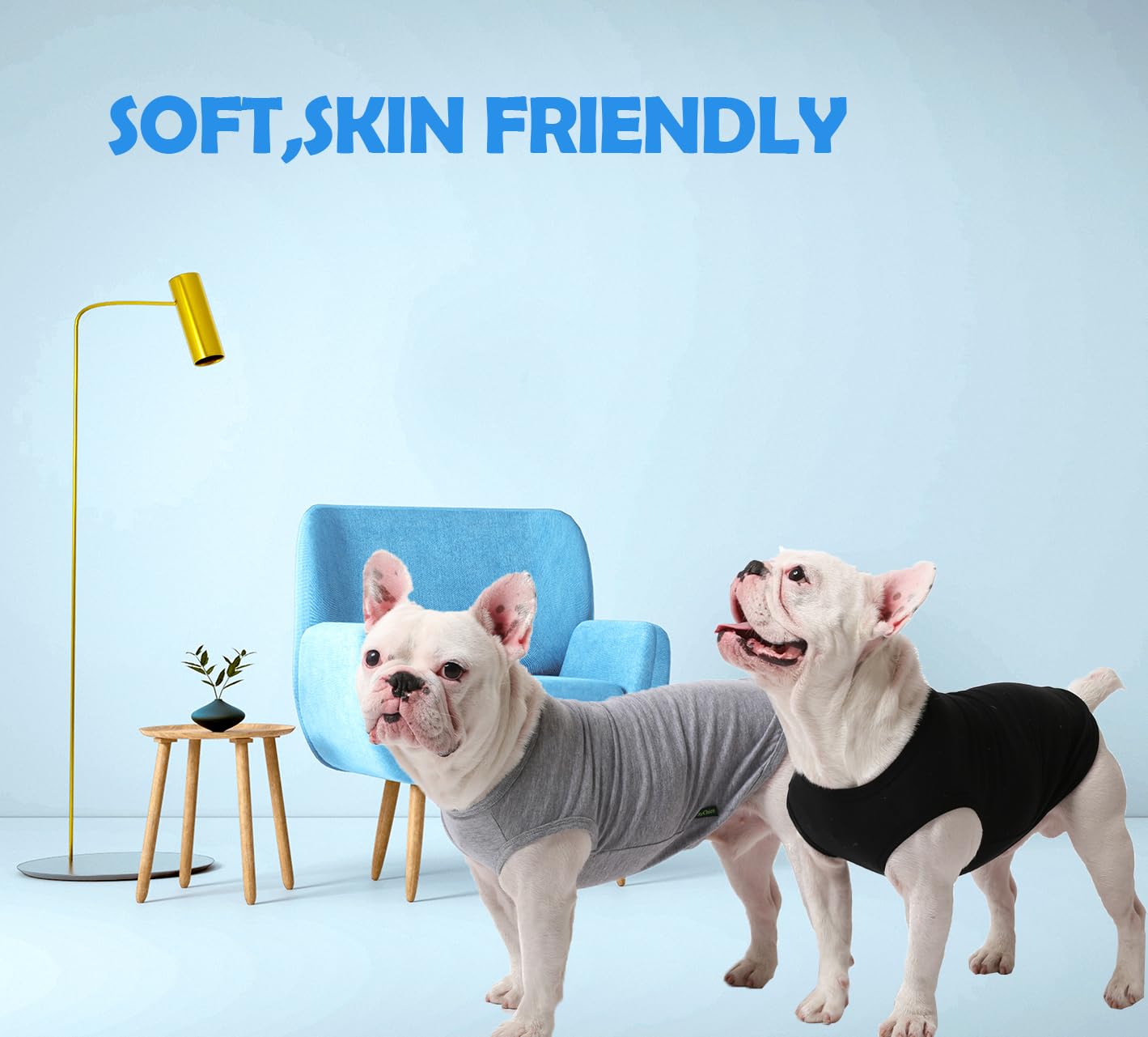 SyChien Dog Lightweight Shirts,Cotton Cool Chihuahua Clothes for Extra Small Puppy Dogs Girl Boy Breathable Sun Clothing for Tea