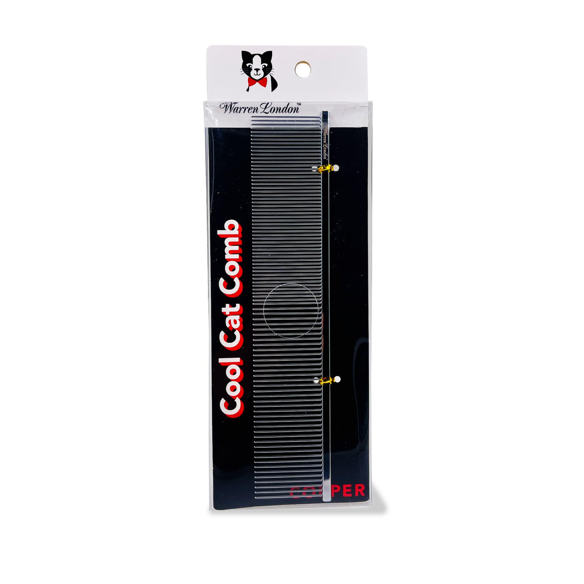 Warren London Cool Cat Comb | 7.5 Inches Of Copper Strength | Rounded Tips Prevent Irritation | Comfort Control Durability | Fin