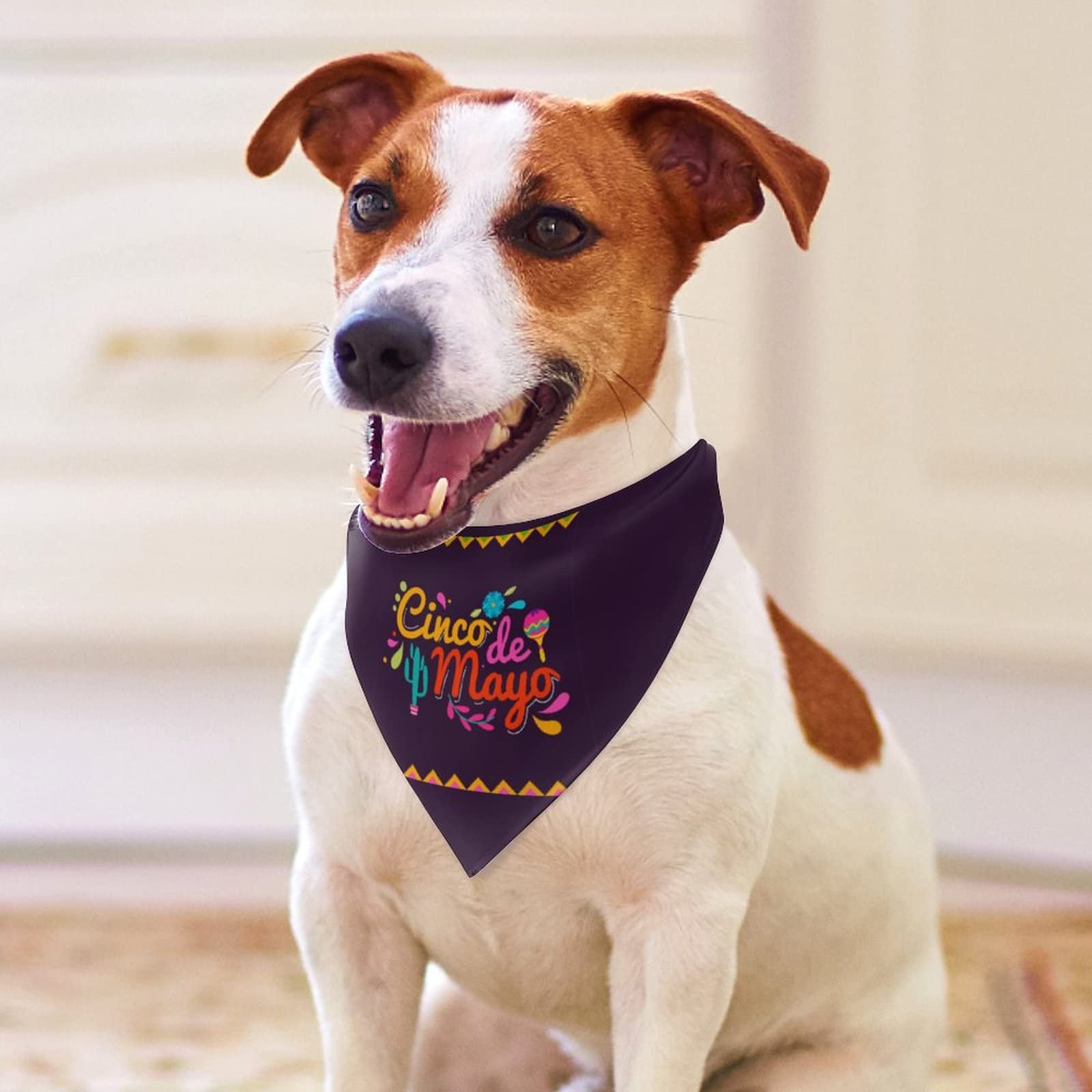Cinco De Mayo Mexican Fiesta 2023 Dog Bandanas Pets Kerchief Reversible Triangle Bibs Scarf Outfits Accessories For Small To Lar
