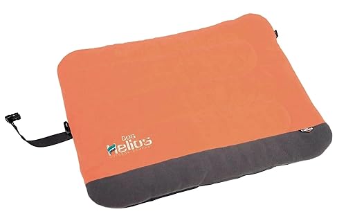 DOGHELIOS 'Combat-Terrain' Cordura-Nyco Reversible Nylon and Polar Fleece Travel Camping Folding Pet Dog Bed Mat, Medium, Orange, Grey