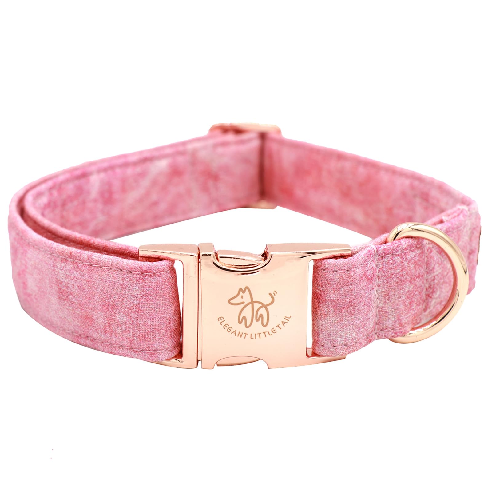 Elegant Little Tail Dog Collar, Pink Print Pet Collar Summer Dog Collar Pet Collar Dog Cotton Durable Dog Collar Metal Buckle Co