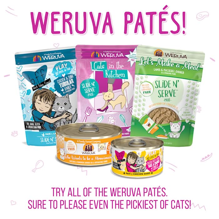 Weruva Wet Cat Food, Tic Tac Whoa with Tuna and Salmon Pate, 3oz Can, Pack of 12