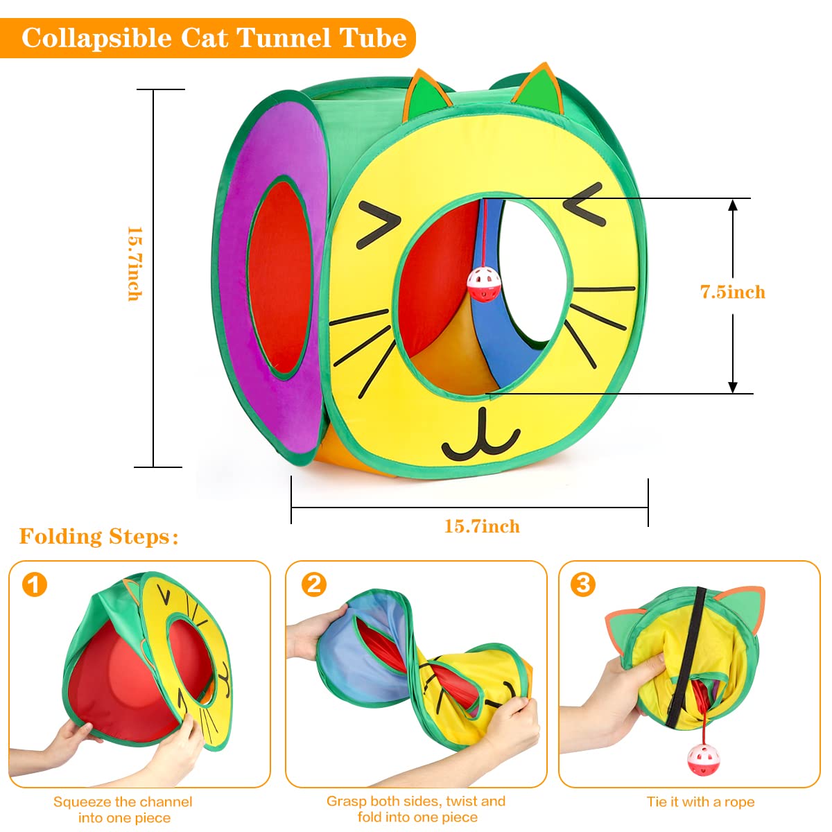 37 Pcs Cat Toys, Interactive Kitten Toys For Indoor Kitty, Variety Catnip Toy Set Including Collapsible Cat Tunnel Tube Tent, Ca