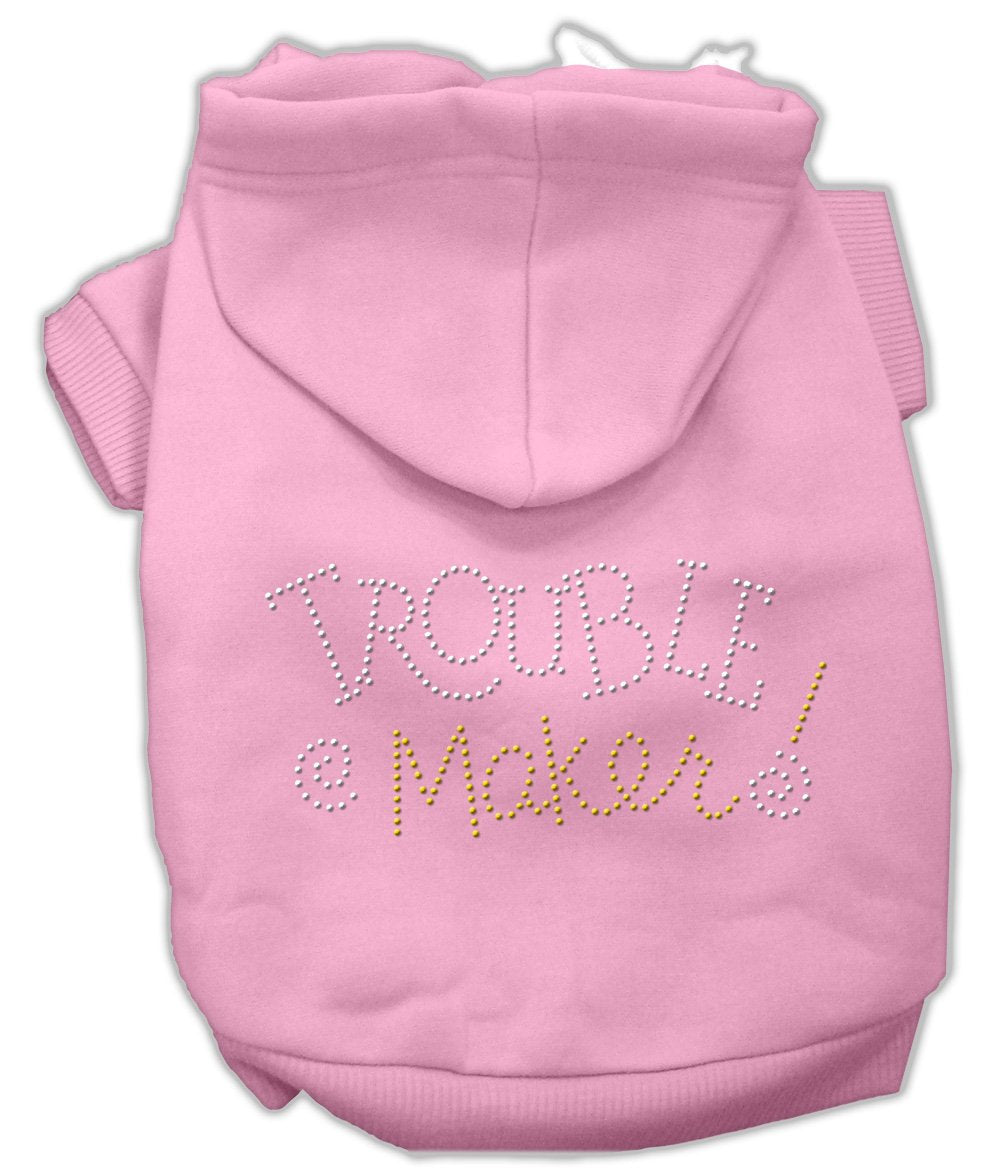 Mirage Pet Products 54-80PK Trouble Maker Rhinestone Pink Hoodie, 3X-Large