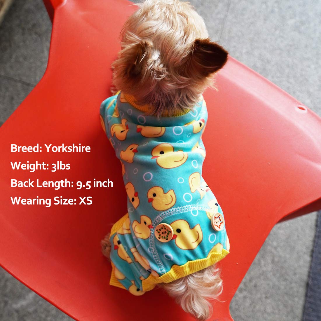 Kyeese Dog Pajamas Yellow Ducks For Small Dogs Soft Material Stretchable Dog Pjs Cat Pajama Dog Apparel