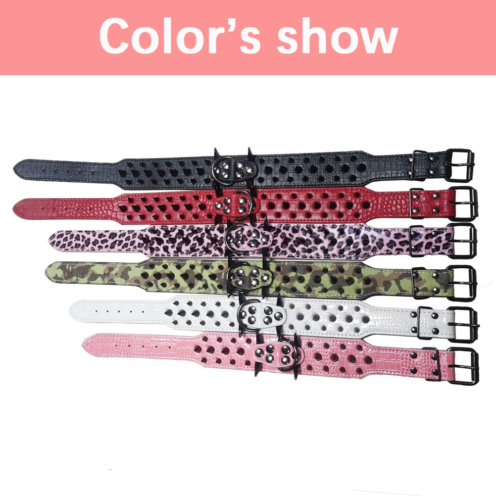 Spiked Dog Collars For Medium Large Dogs, Sharp Spike Studded Anti-Bite Protect Pets Neck Adjustable For Mastiff Pitbull Pug Bul