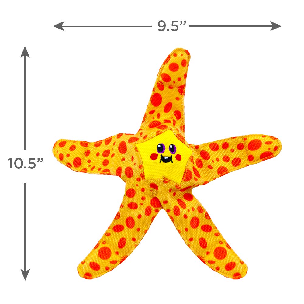 Outward Hound Floatiez Starfish Floating Dog Toy, Medium, Yellow/Red, 10.5x9.5 Inch - Perfect for Water Play and Fetch