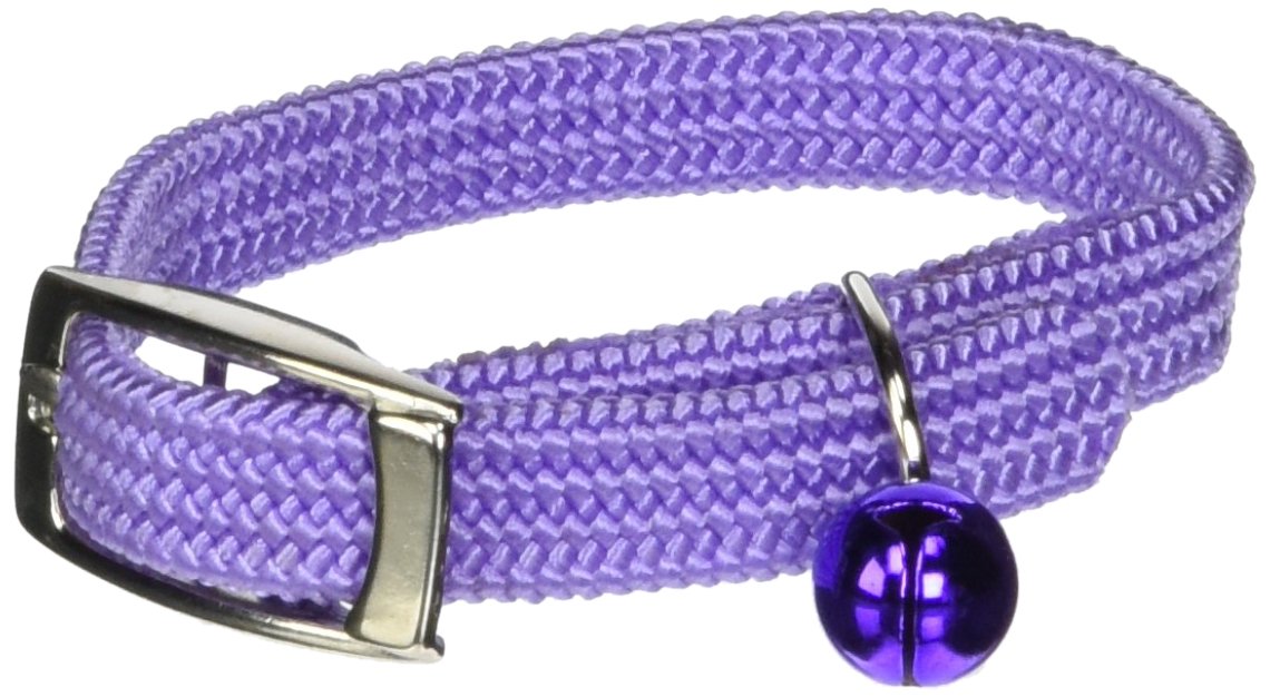 Omnipet Kool Kat Elastic Cat Safety Collar With Bell, Lavender, 8''