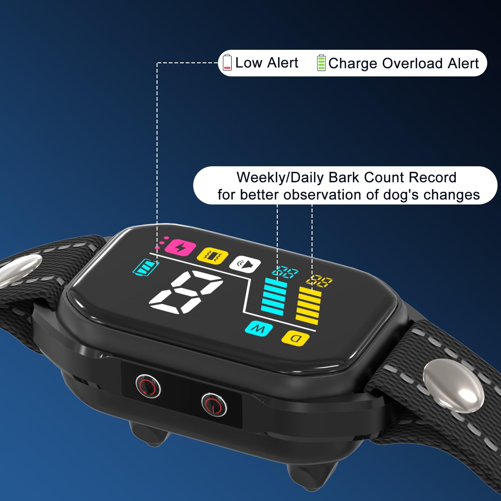 2Pcs Dog Bark Collar For Large Medium Small Dogs 8-150Lbs, Rechargeable Smart Bark Collar, Auto Barking Anti Bark Training Colla