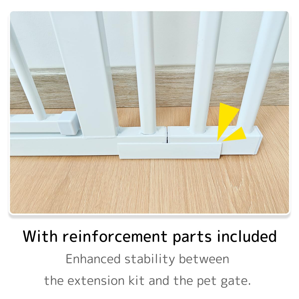 Lumizone Extra Tall Cat Gate Extension Kit, 61.02" High, Pressure Mounted, Metal, White, 8.27" Wide, No Drilling, Model 2025