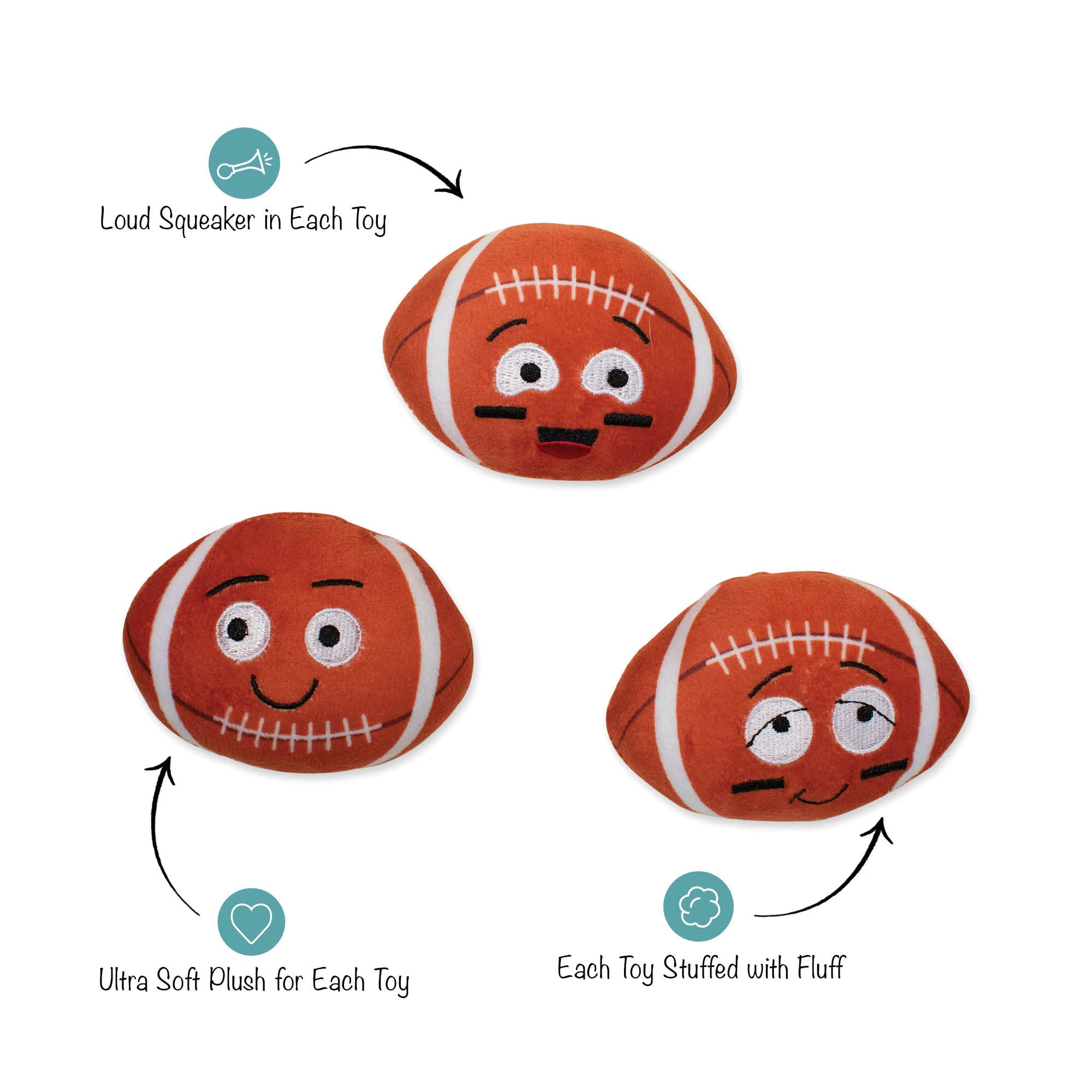 Fringe Studio Plush Dog Toy, I Get A Kick Out Of You, 3 Piece Set, Pet Shop Collection (289560)