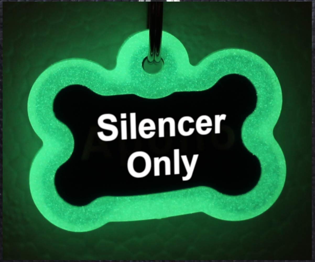 Silencer For Stainless Steel Bone Shape Id Tag, Glow In The Dark