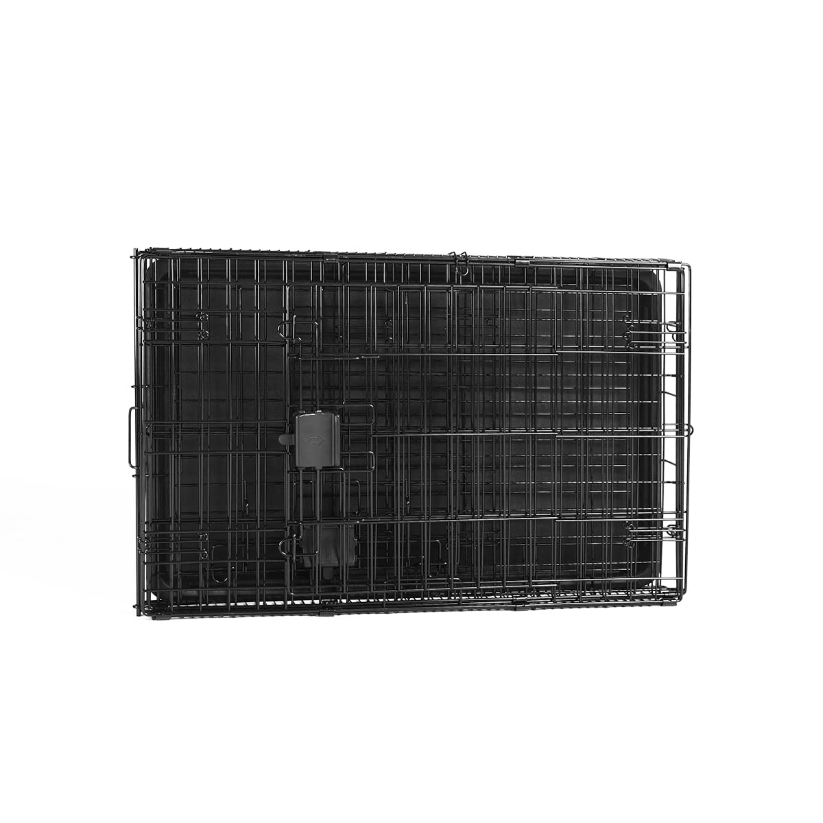 Amazon Basics Durable,Foldable Metal Wire Dog Crate With Tray, Double Door, 30 X 19 X 21 In, Black