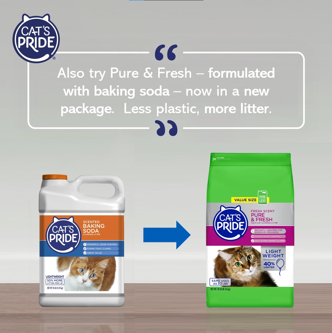 Cat'S Pride Lightweight Clumping Litter: Baking Soda - Powerful Odor Control - Scented, 10 Pounds