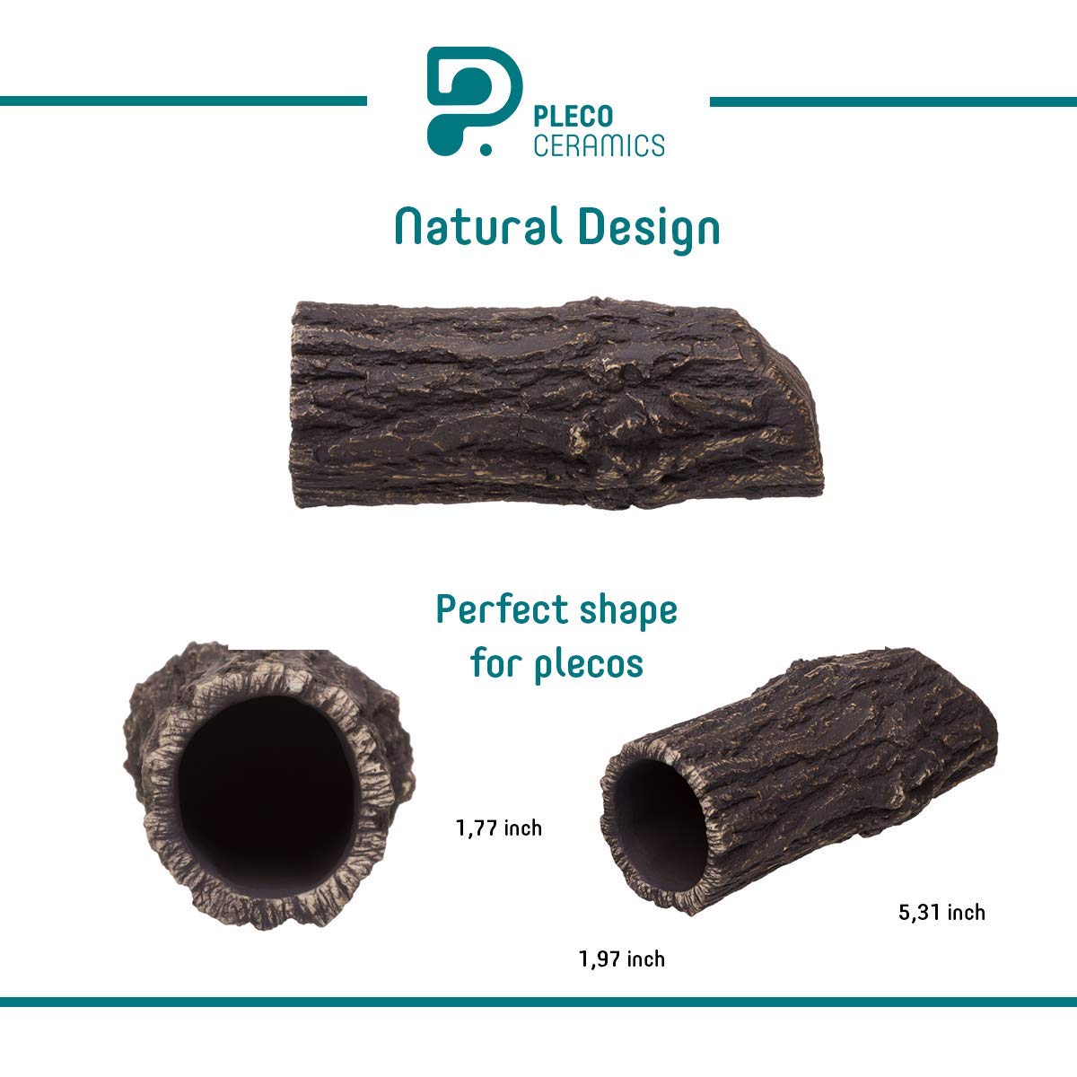 Plecoceramics Pleco Cave Natural Breeding Ceramic Decorations Fish Tank Aquarium Medium Size (1 pcs)