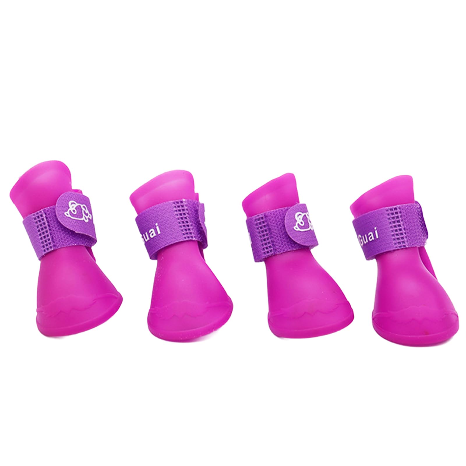 Cdycam Cute Little Pet Dog Puppy Rain Snow Boots Shoes Booties Candy Colors Rubber Waterproof Anti-Slip (Purple, Xx-Large)