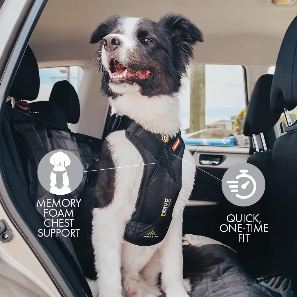Ezydog Drive Dog Car Harness - Crash Tested And Certified (Us-Fmvss 213) Dog Seat Belt Harness For Safe Travel, Adjustable With