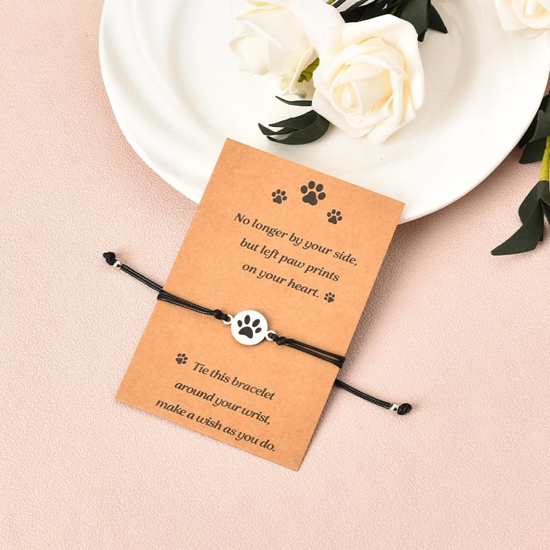 Xiyantiji Pet Memorial Gifts for Dogs Paw Print Bracelet for Dog Owner Pet Lover Remembrance Gifts for Loss of Dog Sympathy Brac
