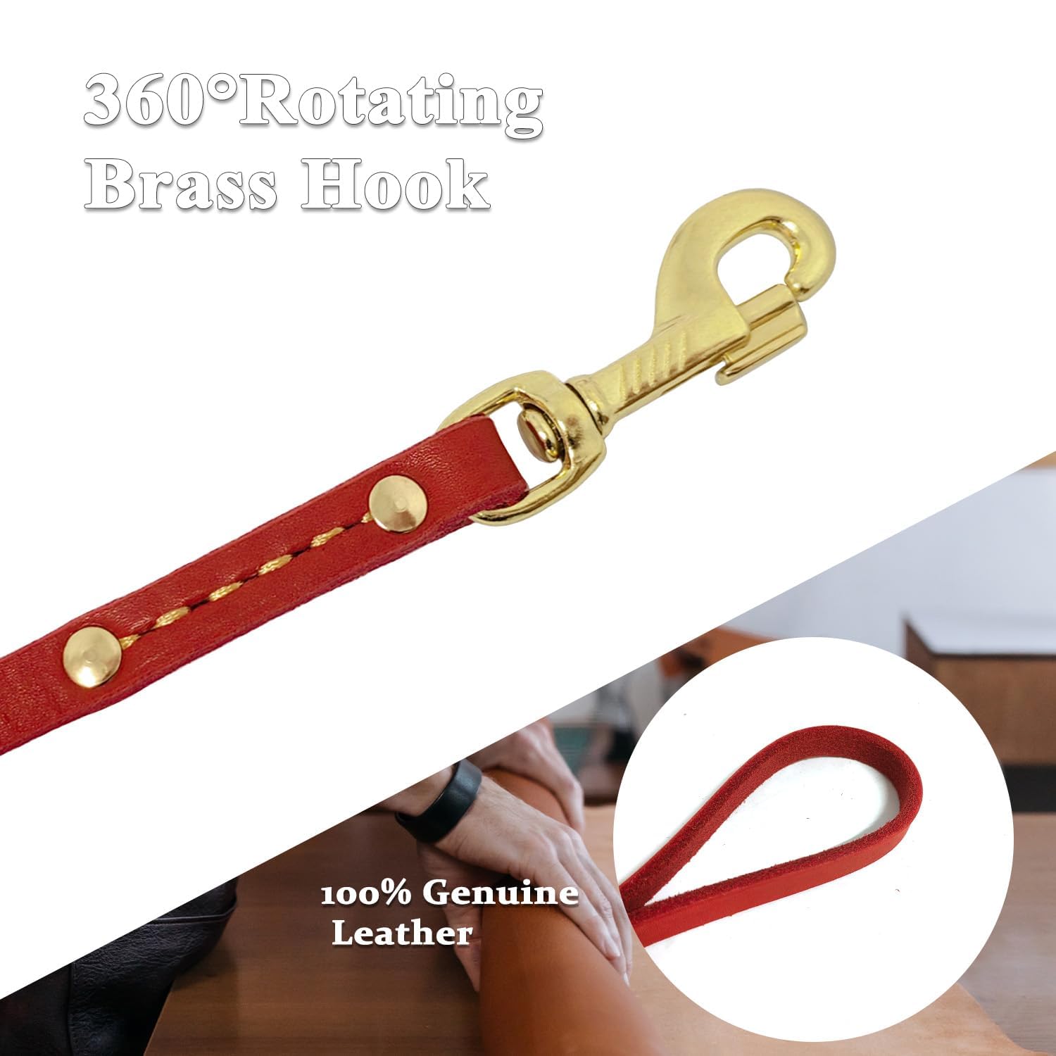 Leather Dog Leash 6 Ft X 3/4 Inch Heavy Duty Genuine Leather Dog Training Leash Soft And Strong Leather Leash For Small And Medi