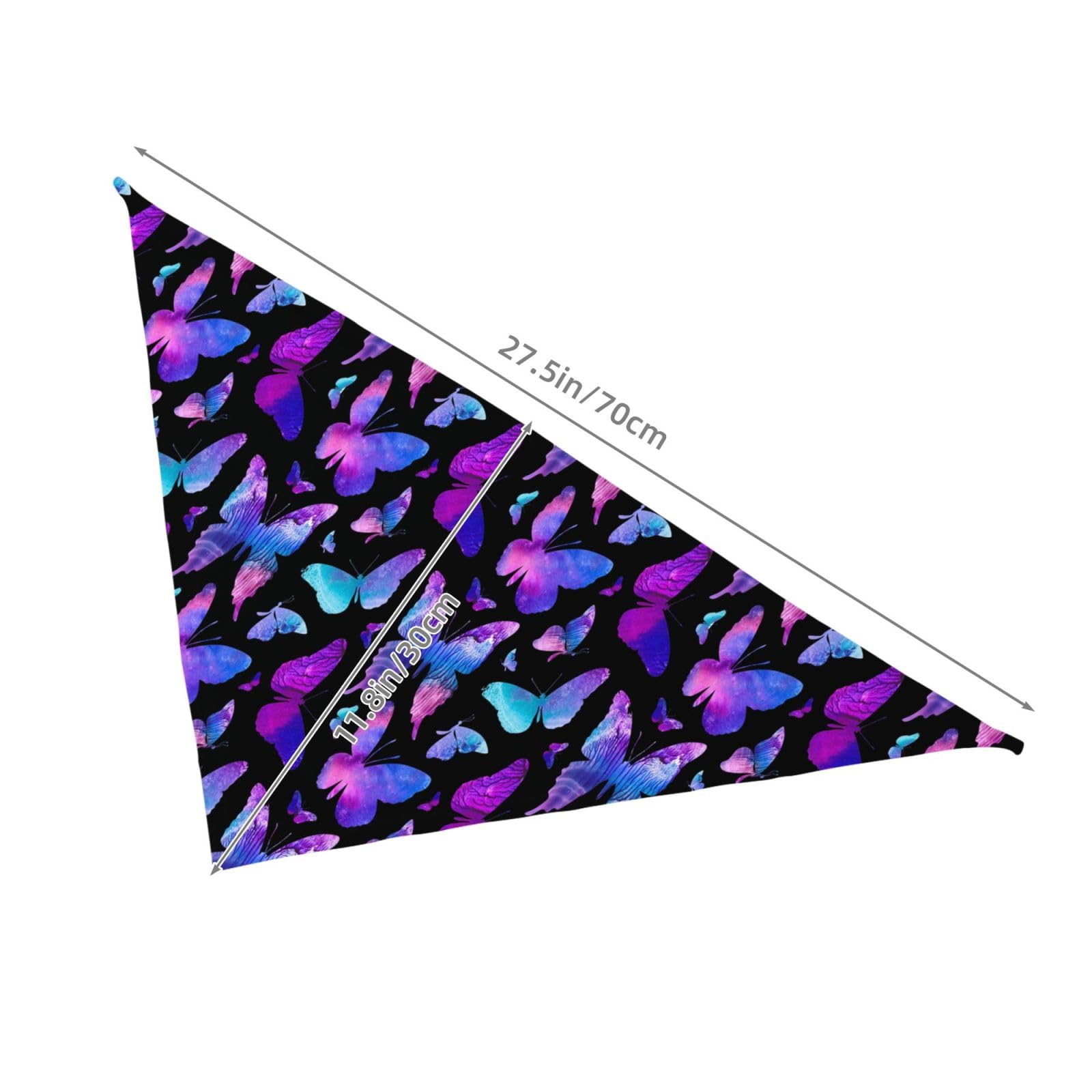 Butterfly Blue Purple Dog Bandana Scarf Triangle Bibs Pet Accessories Cat Kerchief