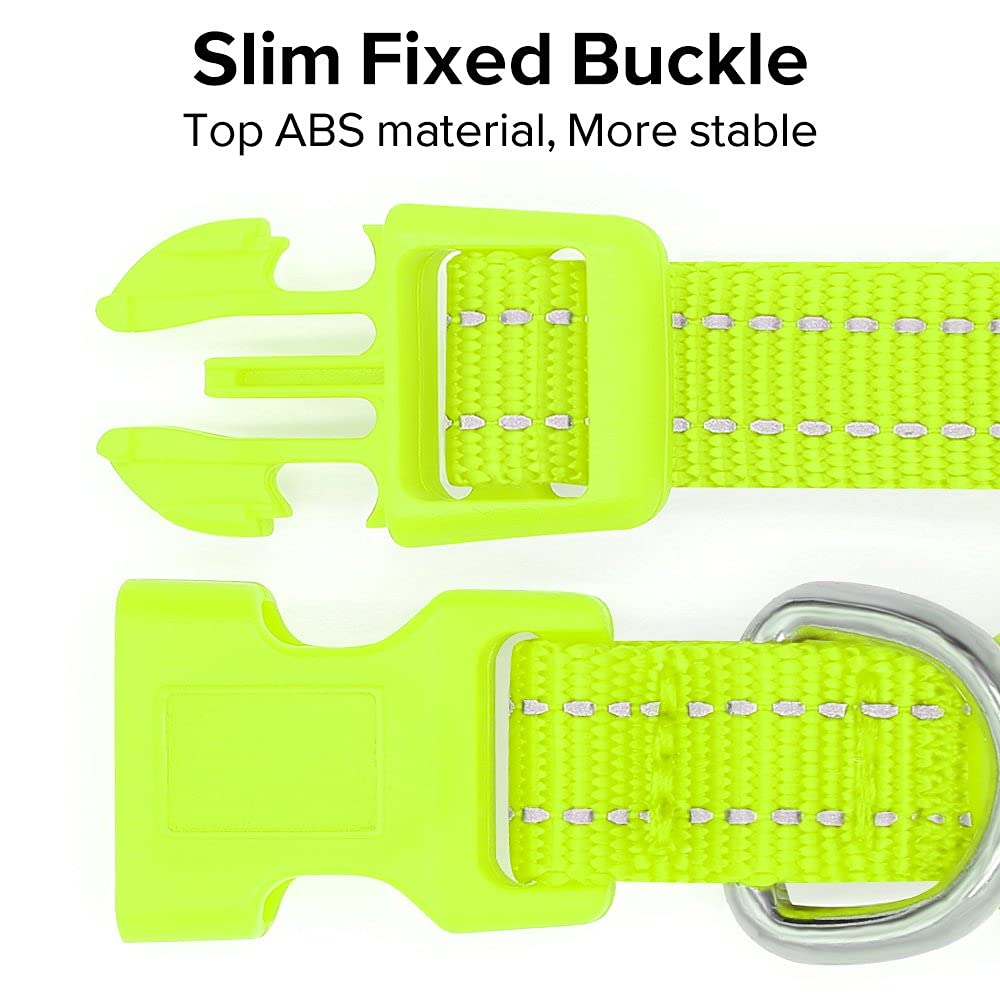 Bseen Adjustable Led Dog & Cat Collar - Rechargeable, Small Breeds, Green, 8.5-11.8 Inches, Nylon, Lightweight, Reflective, 2 Fl