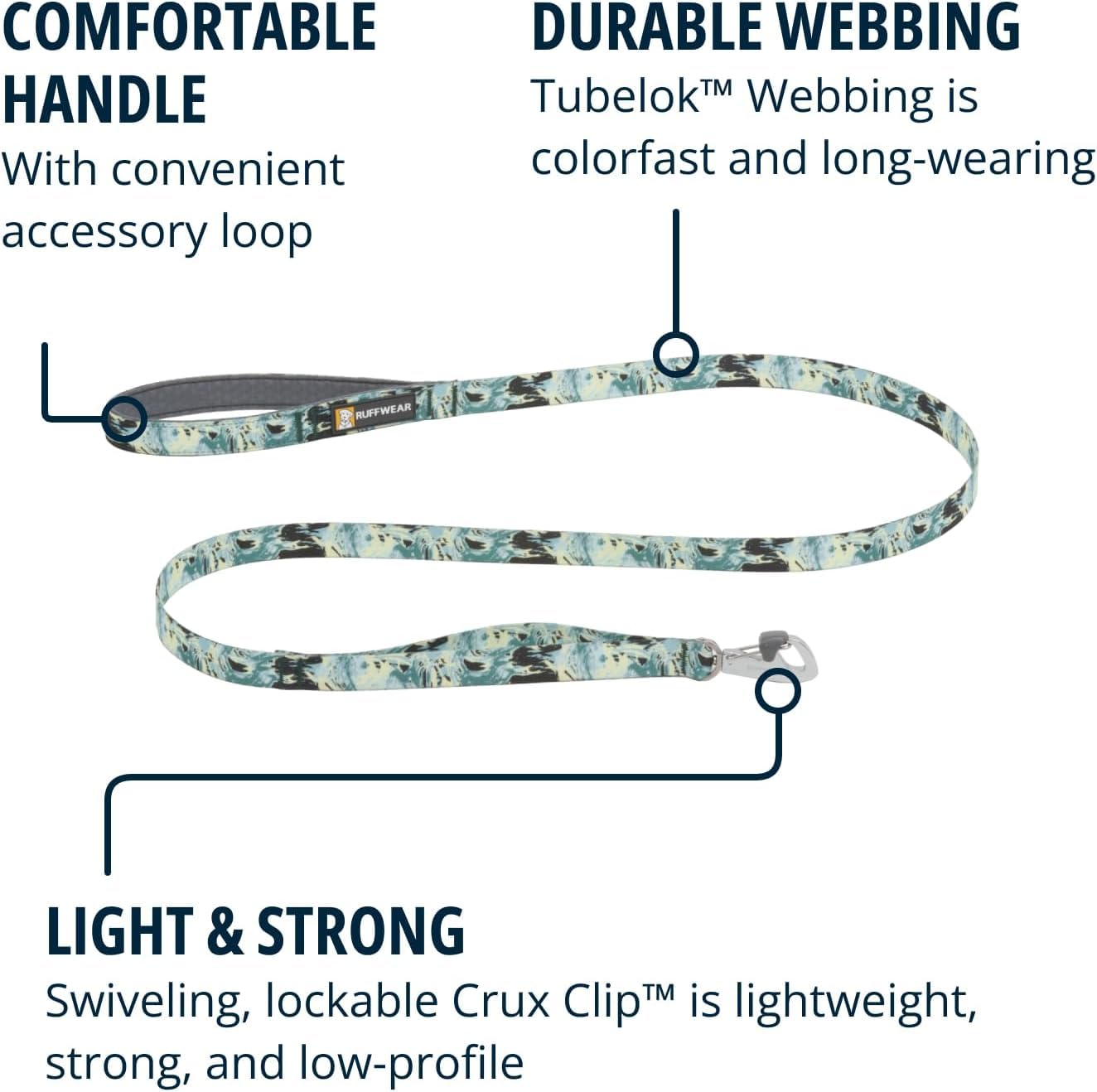 Ruffwear, Front Range Dog Leash, 5 Ft Lead With Padded Handle For Everyday Walking, Sweeping Sage