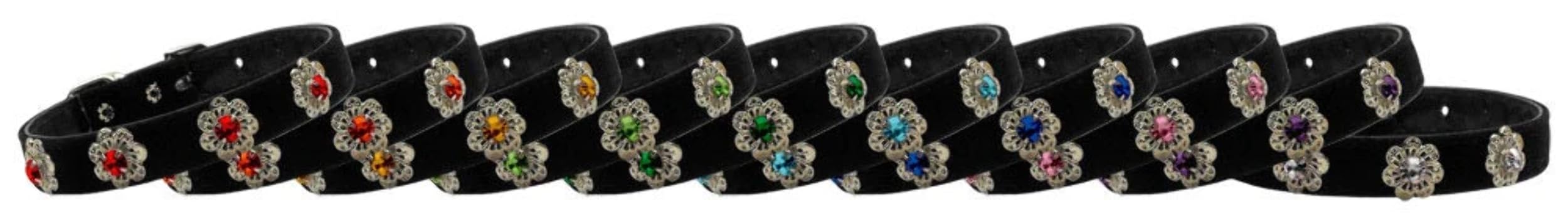 Dog, Puppy & Pet Collar, &quot;Pasadena Crystal Flower&quot; Amethyst 10