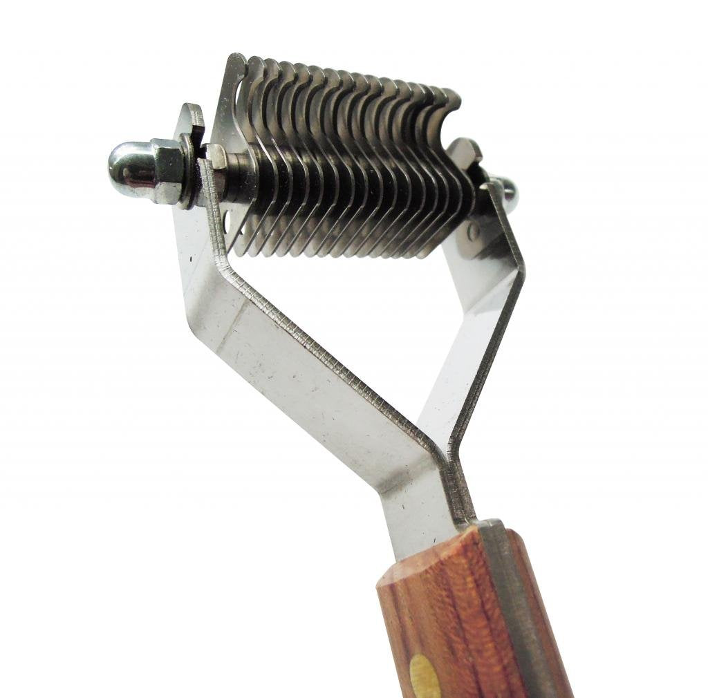 Mars Coat King Original Dematting Undercoat Grooming Rake Stripper Tool For Dogs And Cats, Stainless Steel With Wooden Handle, Made In Germany, 16-Blade
