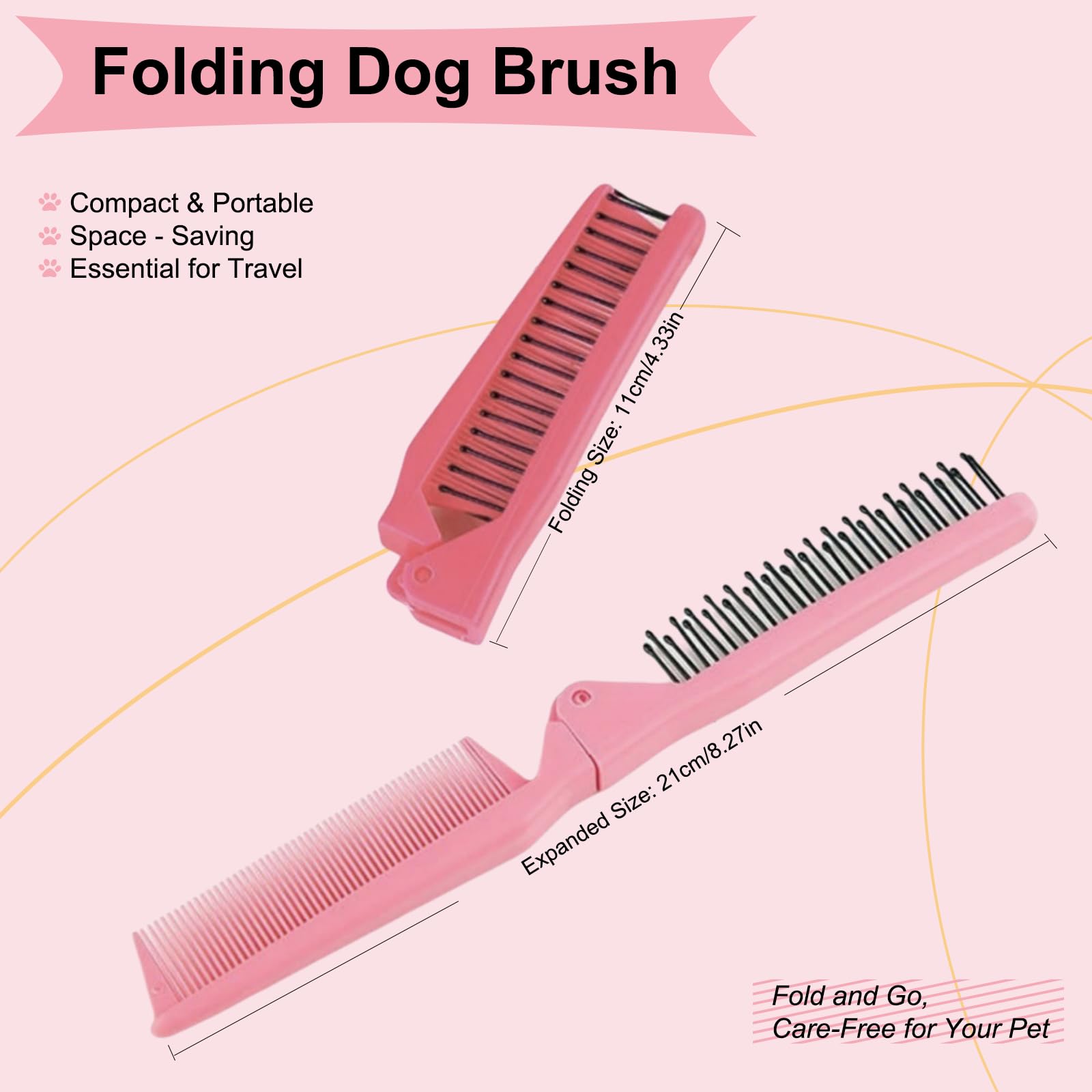 Maeelou Folding Small Dog Grooming Brush - Perfect For Shih Tzus, Yorkies, And Maltipoos - Ideal Puppy Hair Brushes For Maltese