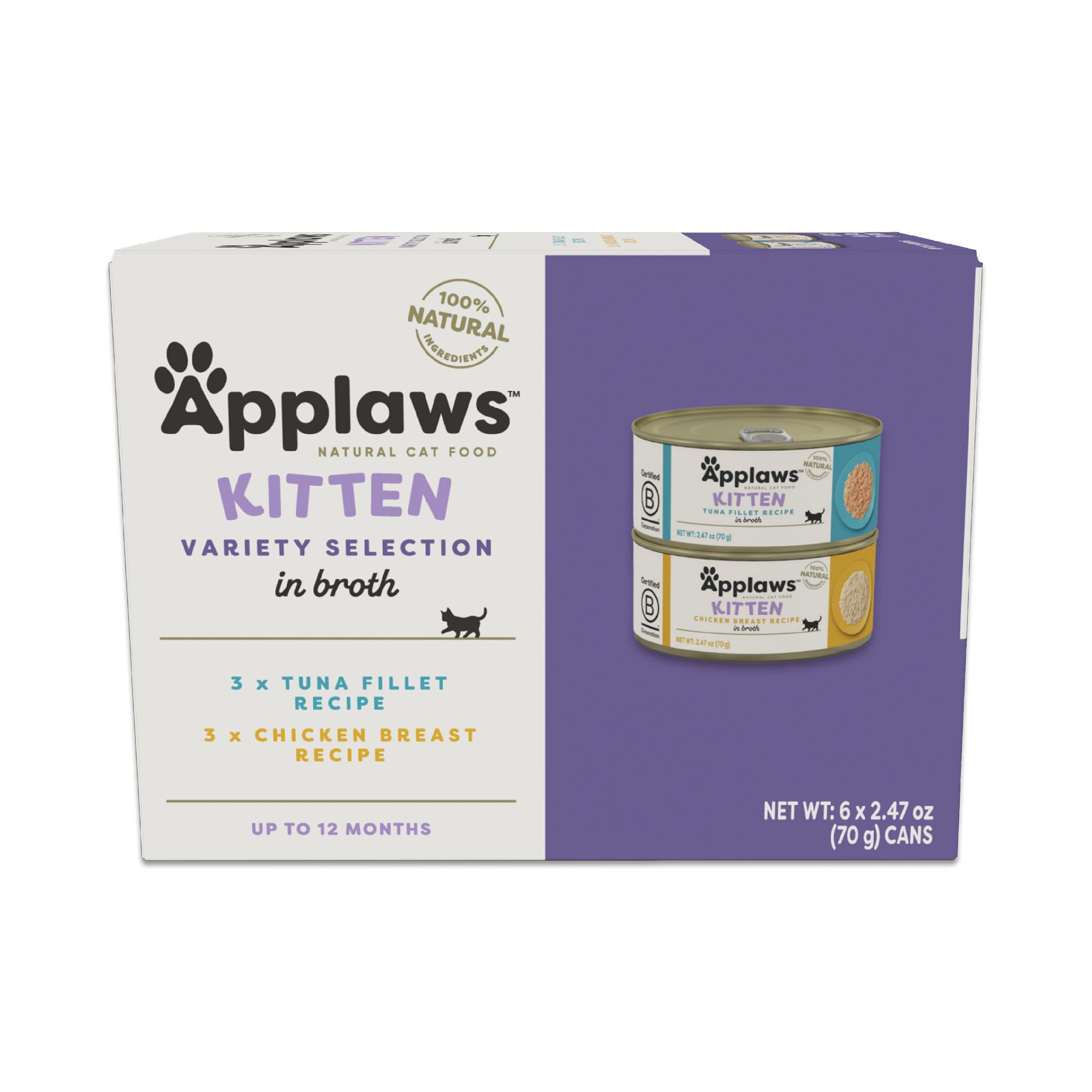Applaws Natural Wet Kitten Food, Limited and Natural Ingredients, High Protein with No Artificial Additives, Kitten Variety Sele