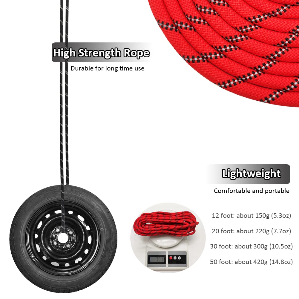 Sepxufore Reflective Long Slip Lead Dog Leash Anti-Choking 12 Ft/20 Ft/30 Ft/50 Ft Rope Training Leash For Medium Dogs Small Puppy Pets (12Ft, Red)