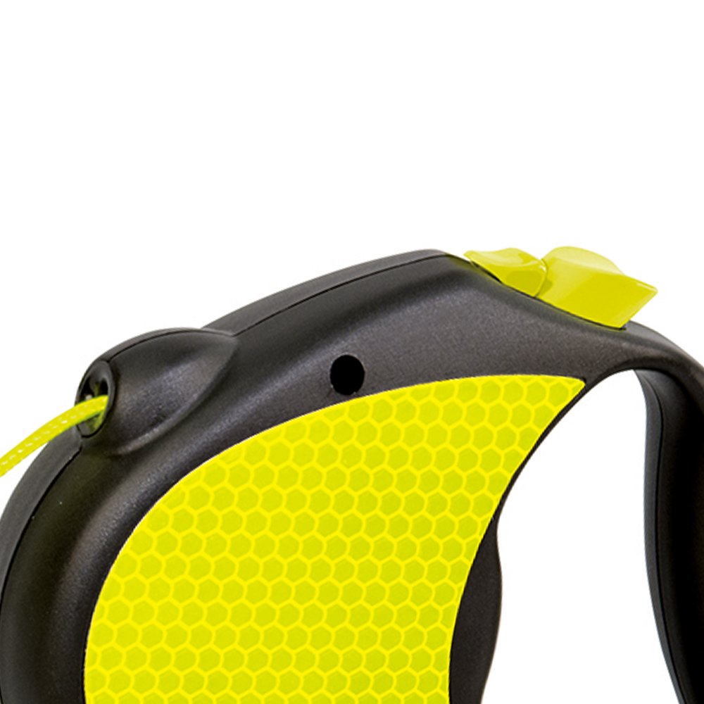 Flexi Neon Retractable Dog Leash (Cord), 16 Ft, Small, Black/Yellow