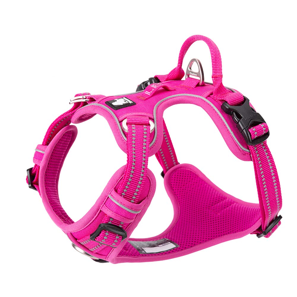 True Love Dog Harness No Pull Nylon Reflective Pet Harness Adjustable Comfortable Control Step-In Brilliant Colors Truelove Tlh56512 Fuchsia