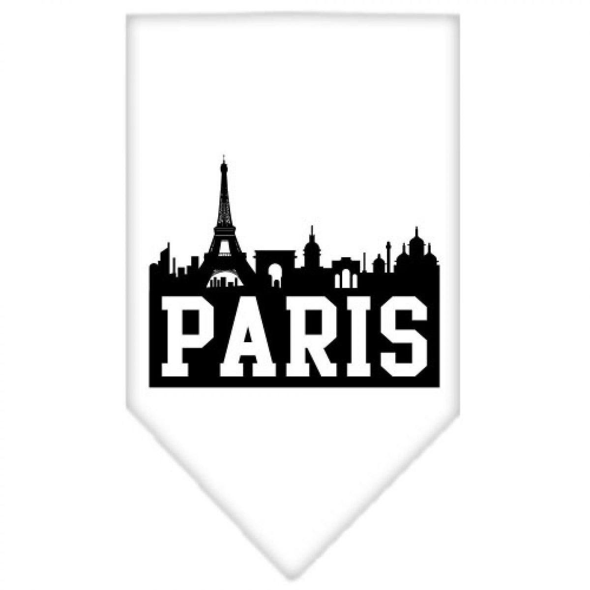 Mirage Pet Products Paris Skyline Screen Print Bandana, Small, White
