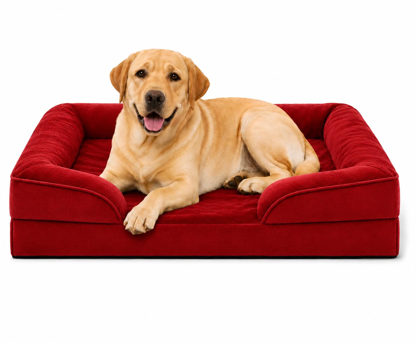 PawHaven Dog Bed Comfortable Dog Mattress for Sleeping, Washable pet Bed for Dogs (Red Color, 47x29x3 inch)
