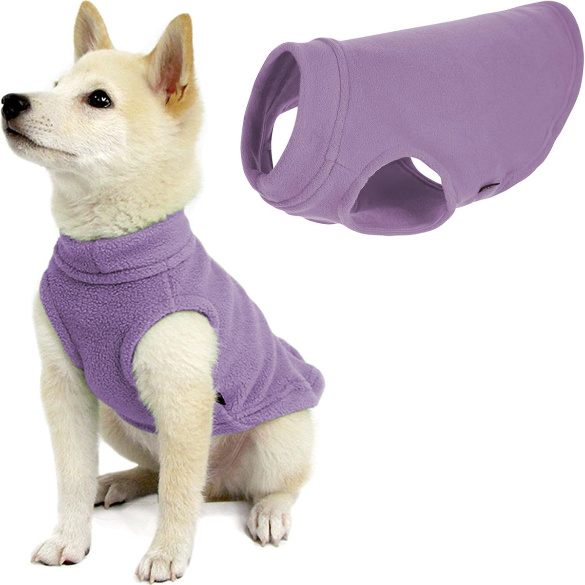 Gooby Stretch Fleece Vest Dog Sweater - Lavender, Small - Warm Pullover Fleece Dog Jacket - Winter Dog Clothes For Small Dogs Boy Or Girl - Dog Sweaters For Small Dogs To Dog Sweaters For Large Dogs