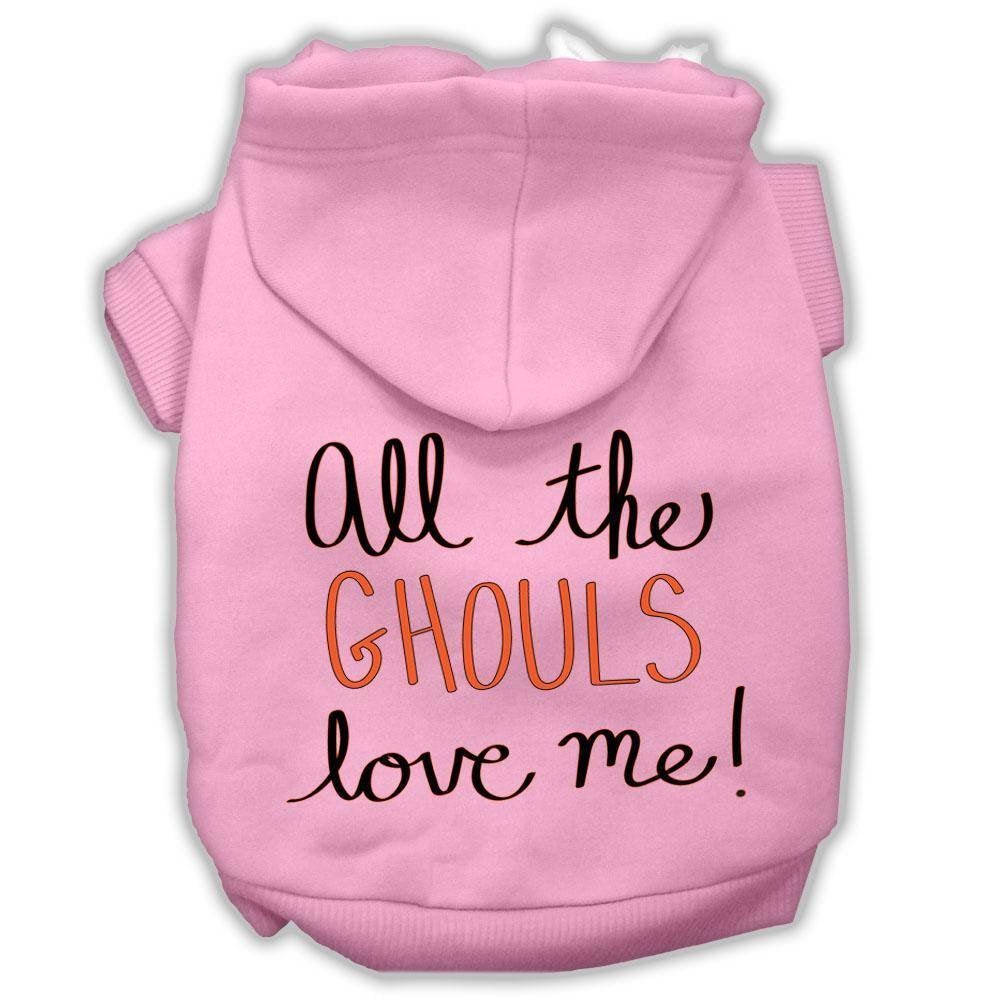 All The Ghouls Screenprint Dog Hoodie Light Pink M 12