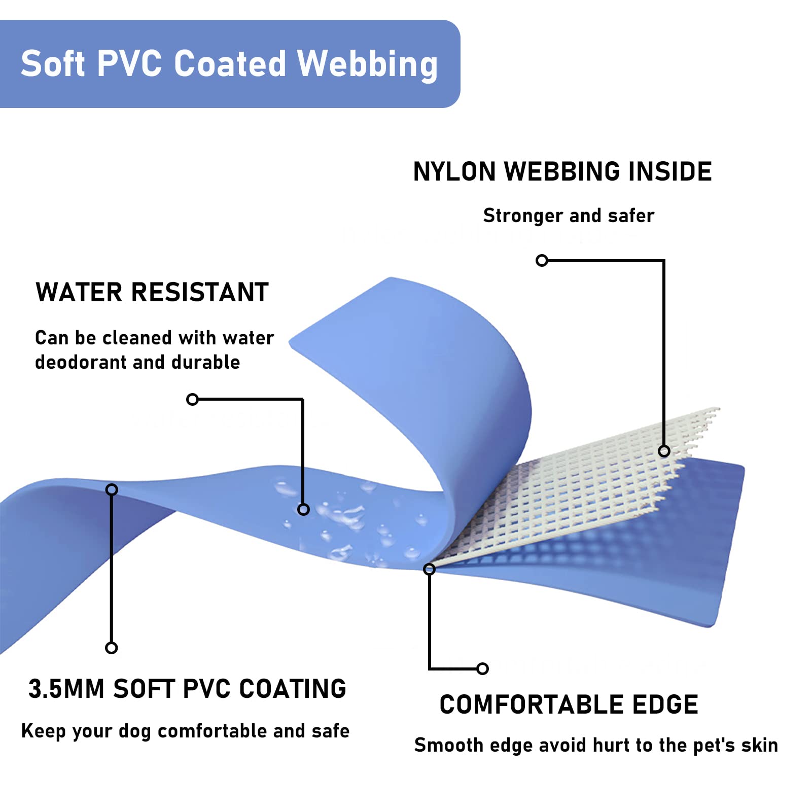 Zaler Waterproof Dog Collar, Adjustable Odor Proof Dog Collars Easy To Clean, Soft Comfortable Pet Collars For Large, Medium Small Dogs (Moonstone Blue, Xl(Length:18.3''-24.2''; Width:1''))