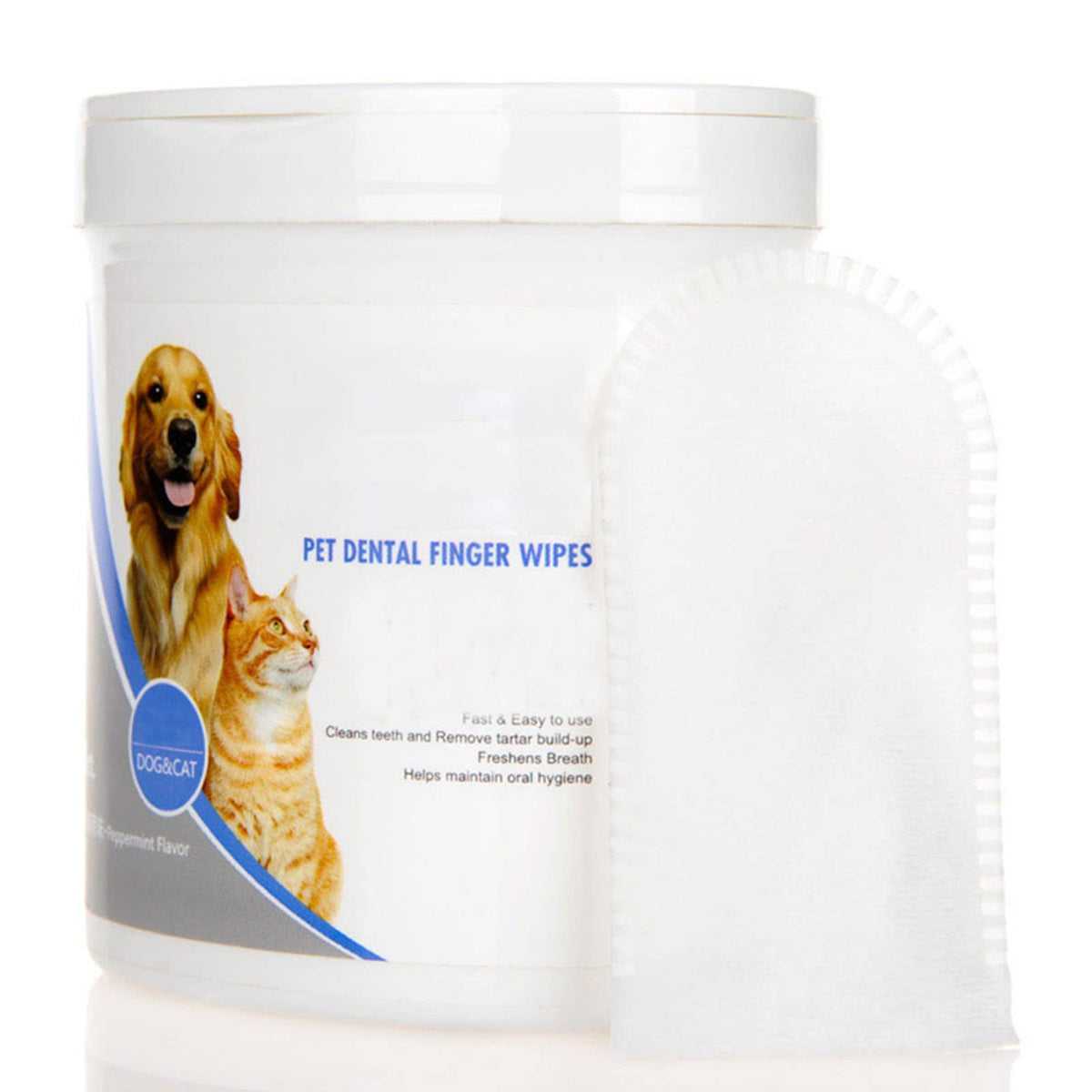 Naroote Pet Dental Care Finger Wipes Dog Teeth Cleaning Disposable Finger Wipes 50 Pcs For Dogs