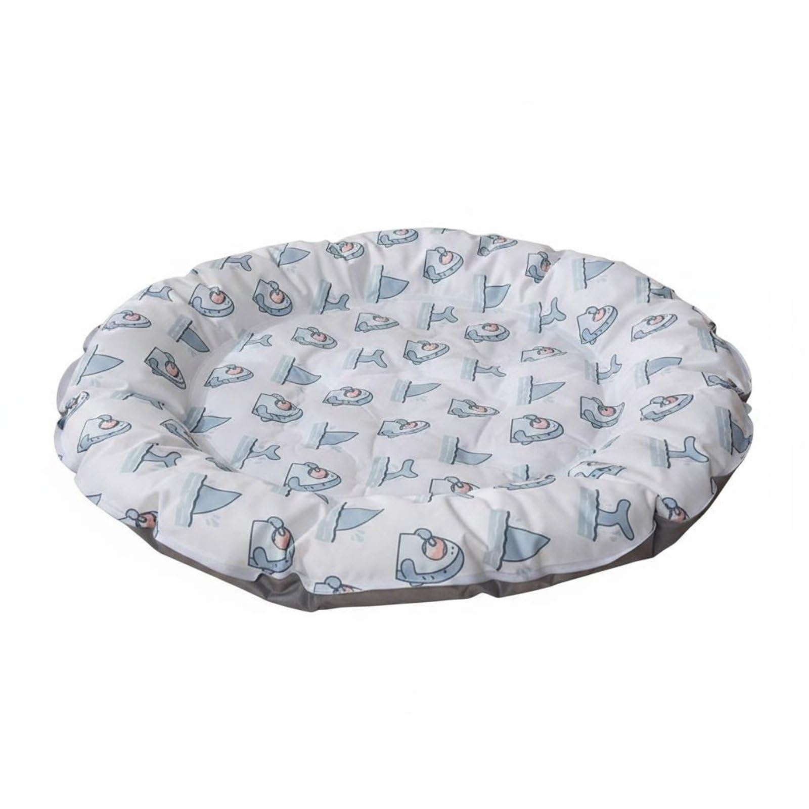Merishopp Round Cooling Pet Bed Summer Use Feline Cooling Mat Soft Padded Rim for Hot Weather, White, L | Pet Supplies | Small A