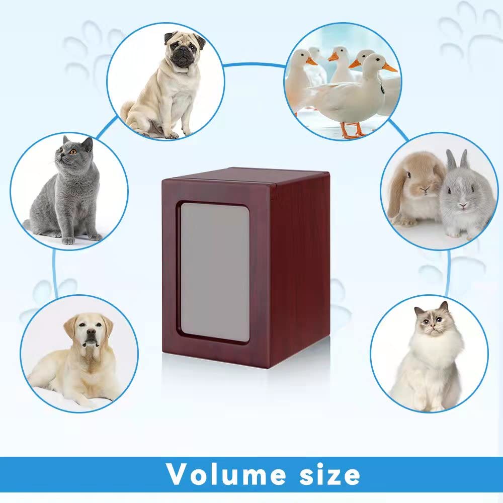Newdream: Dog Urns For Ashes, Pet Urns, Pet Cremation Urns,Dog Urns,Ash Box For Dogs, Wood Keepsake Memorial Urns (Red Large)