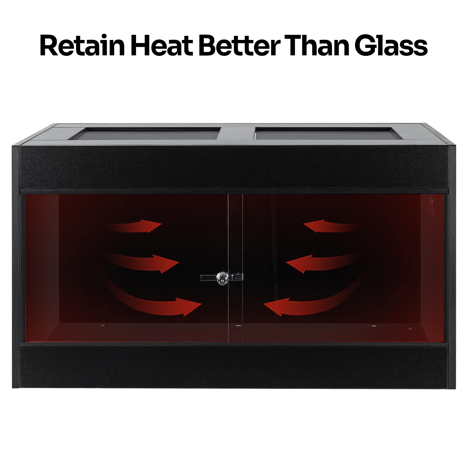 Oiibo 50 Gallon Reptile Original Wood Enclosure, Reptile Terrarium With Double Hinge Sliding Doors And Top Screen Ventilation Bl