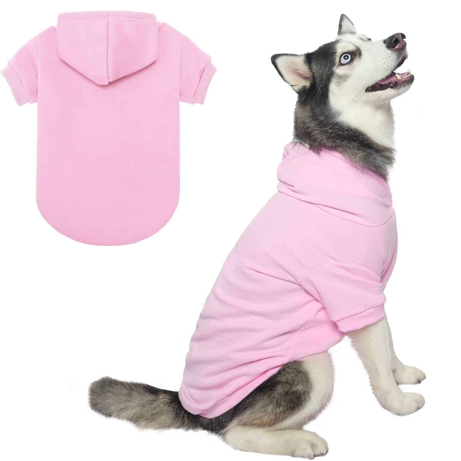 Bingpet Dog Hoodies - Fleece Lined Fall Dog Puppy Sweatshirt Soft Warm Sweater Winter Hooded Clothes For Small Medium Large Dogs & Cats