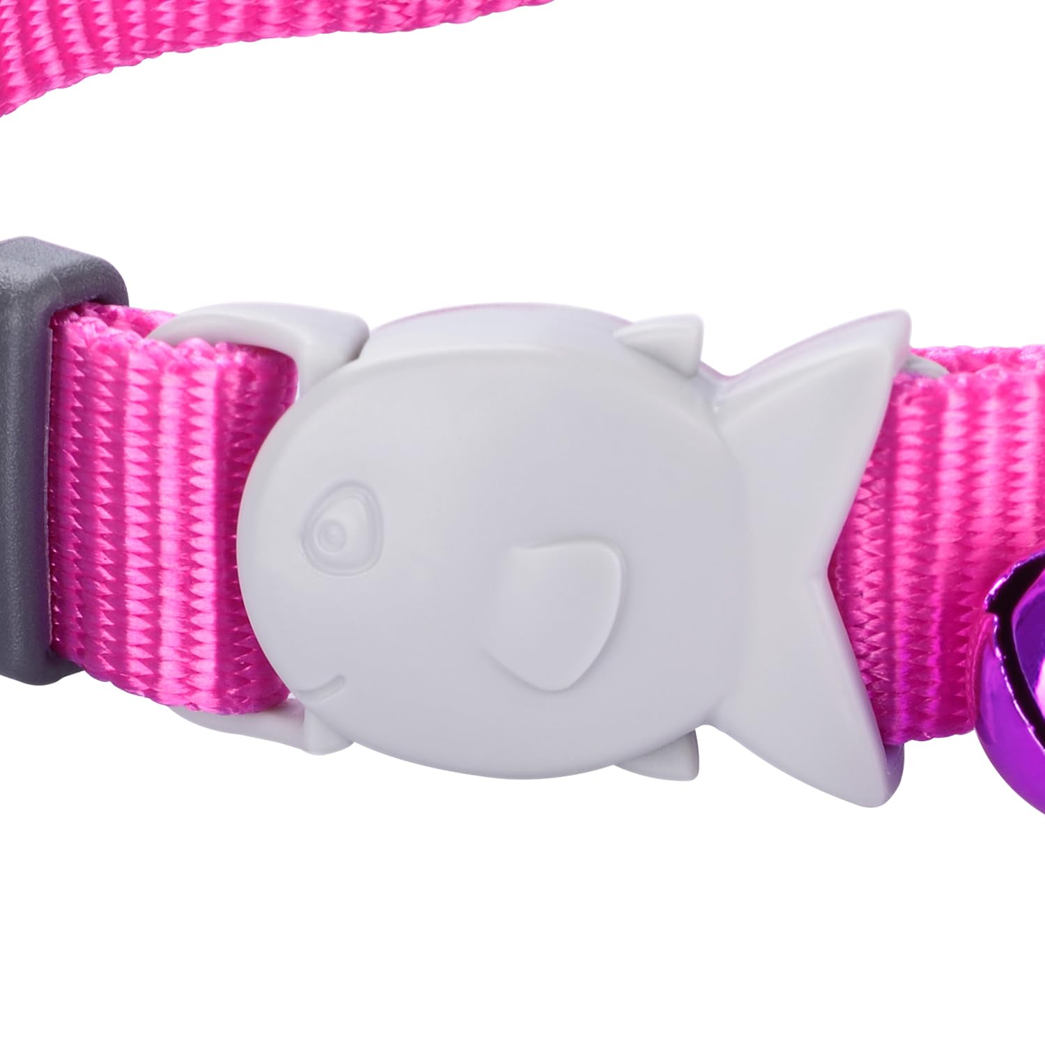 Red Dingo Classic Safety Release Breakaway Cat Collar - Adjustable One Size Fits All, Soft Nylon, 4.4lb Safety Release Fish Clip