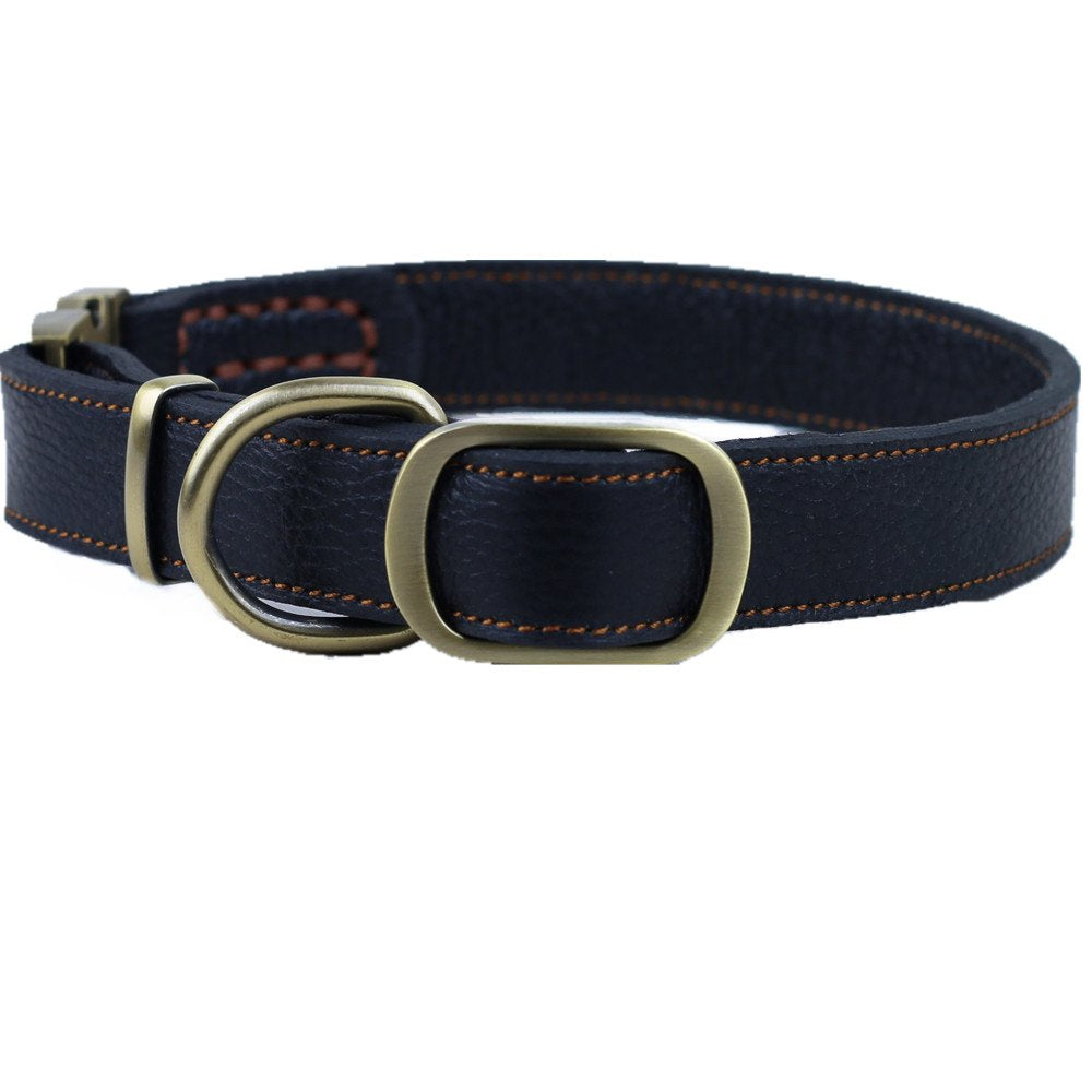 Chede Luxury Real Leather Dog Collar- Handmade For Medium And Large Dog Breeds With The Finest Genuine Leather Collar That Is St