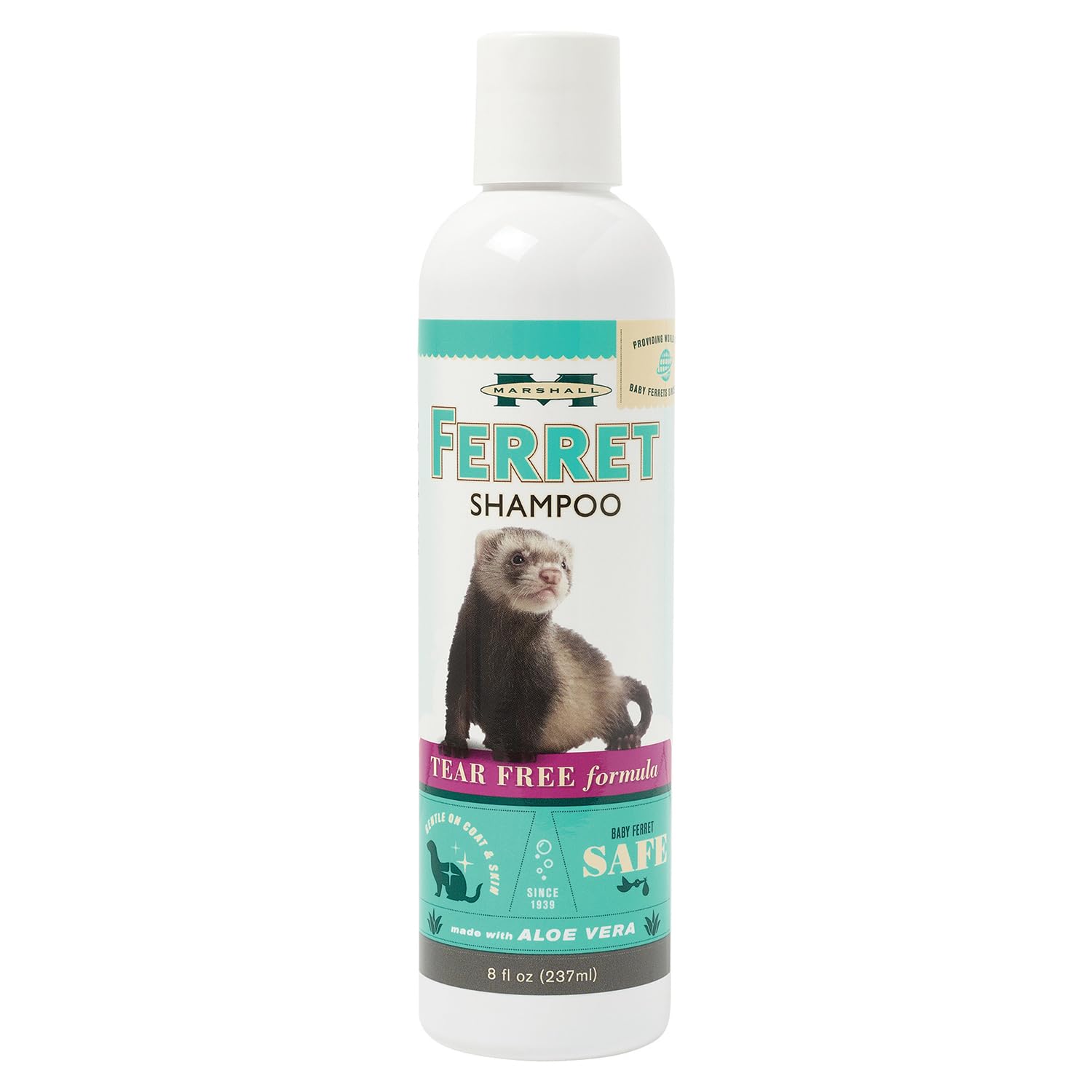 Marshall Pet Products Natural pH Balanced, Tearless Baby Safe Original Aloe Vera Ferret Deodorizing Shampoo with Eucalyptus and