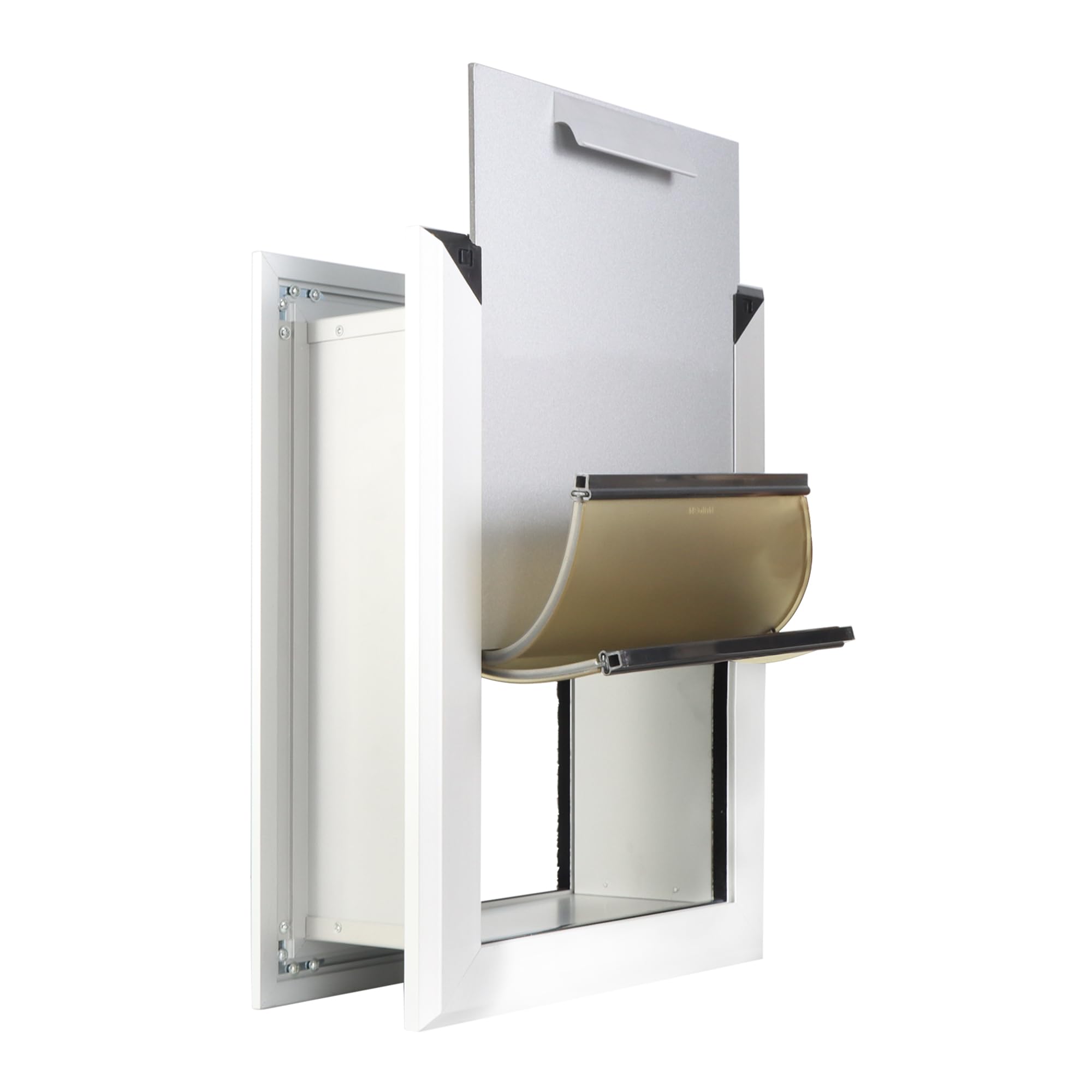 Haniml Aluminum Medium Dog Door For Interior Exterior Walls Heavy Duty Aluminum Doggy Door With Telescoping Tunnel Energy Effici