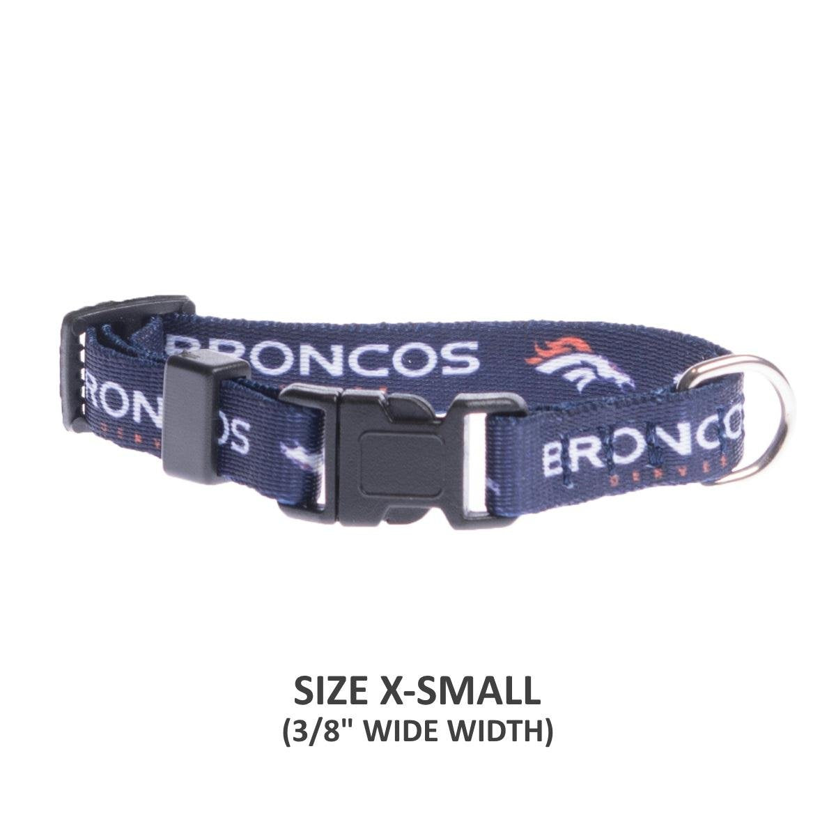 Littlearth Unisex-Adult Nfl Denver Broncos Pet Collar, Team Color, Small